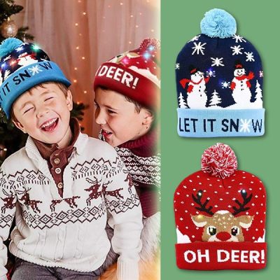 Berretto a maglia con luce LED di Natale | XBEANIE