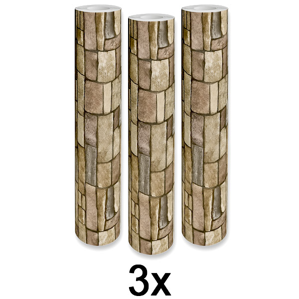 3x Pannello da Parete Adesivo 3D Effetto Mattone | WALLCORWRAP