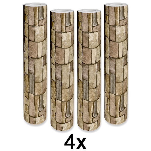 4x Pannello da Parete Adesivo 3D Effetto Mattone | WALLCORWRAP