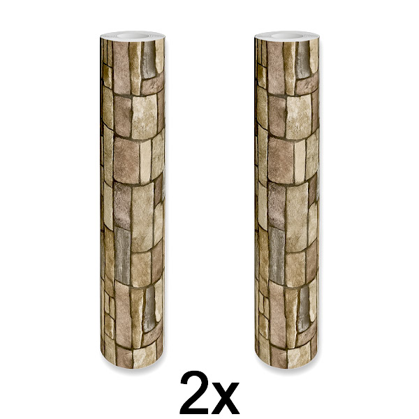 2x Pannello da Parete Adesivo 3D Effetto Mattone | WALLCORWRAP