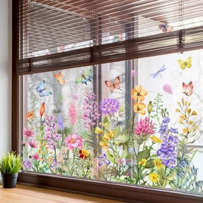 Adesivo floreale vivace  per finestra | FLORASTIK
